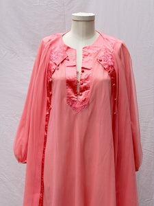 Pink Negligee Robe Set