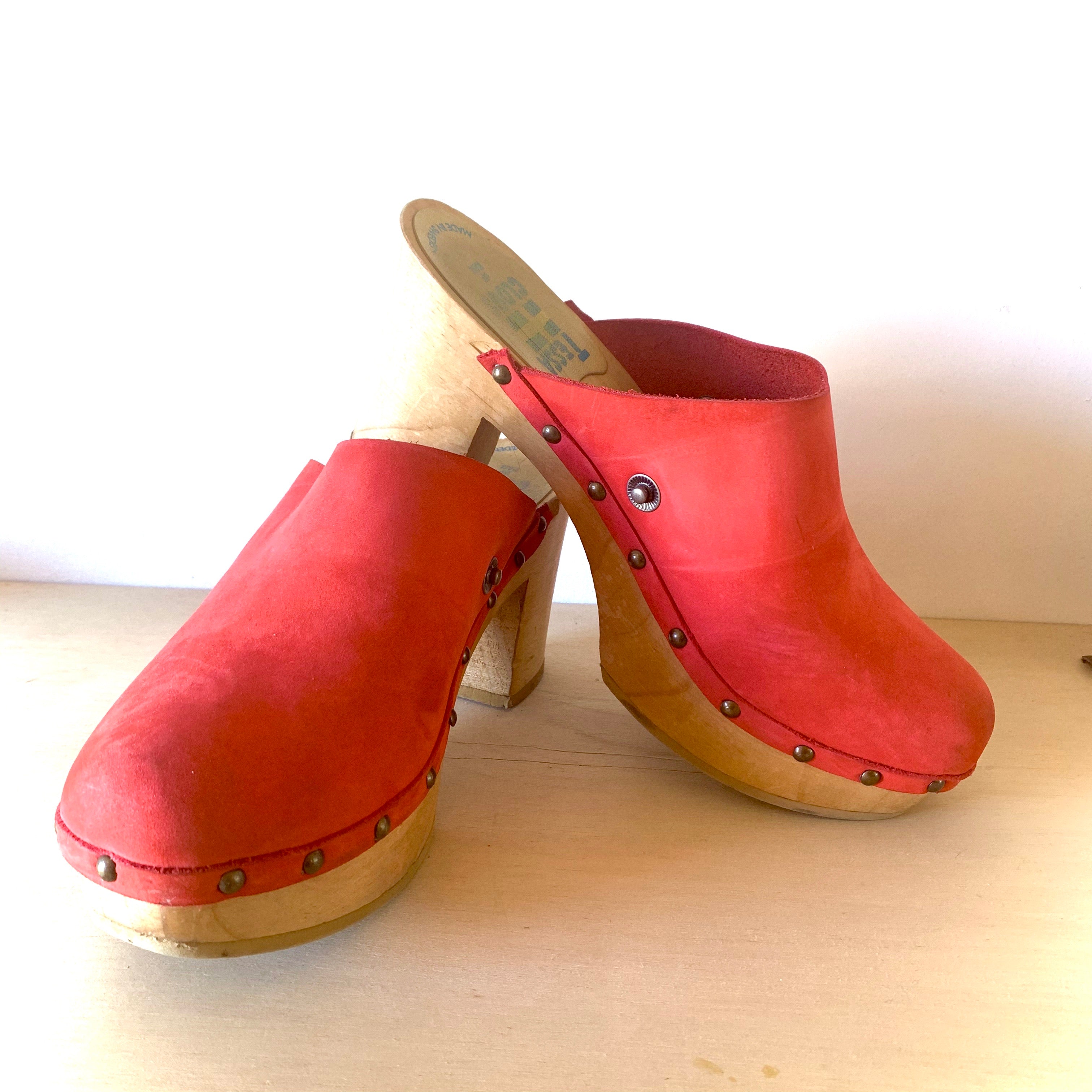 Red Leather Clog