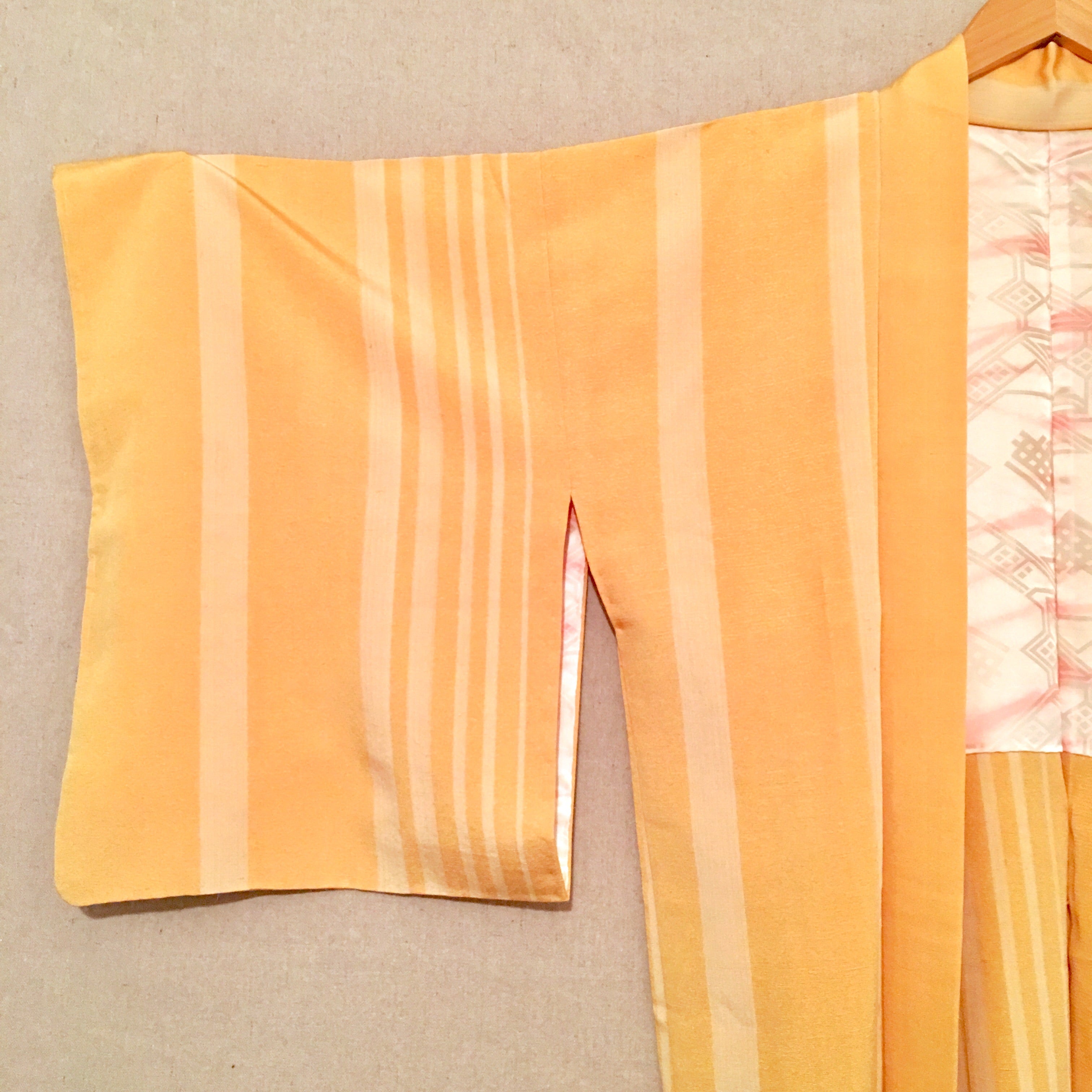 Silk Kimono Yellow Stipe