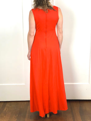 Coral Red Maxi Dress - S/M