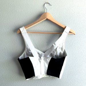 White Leather Crop