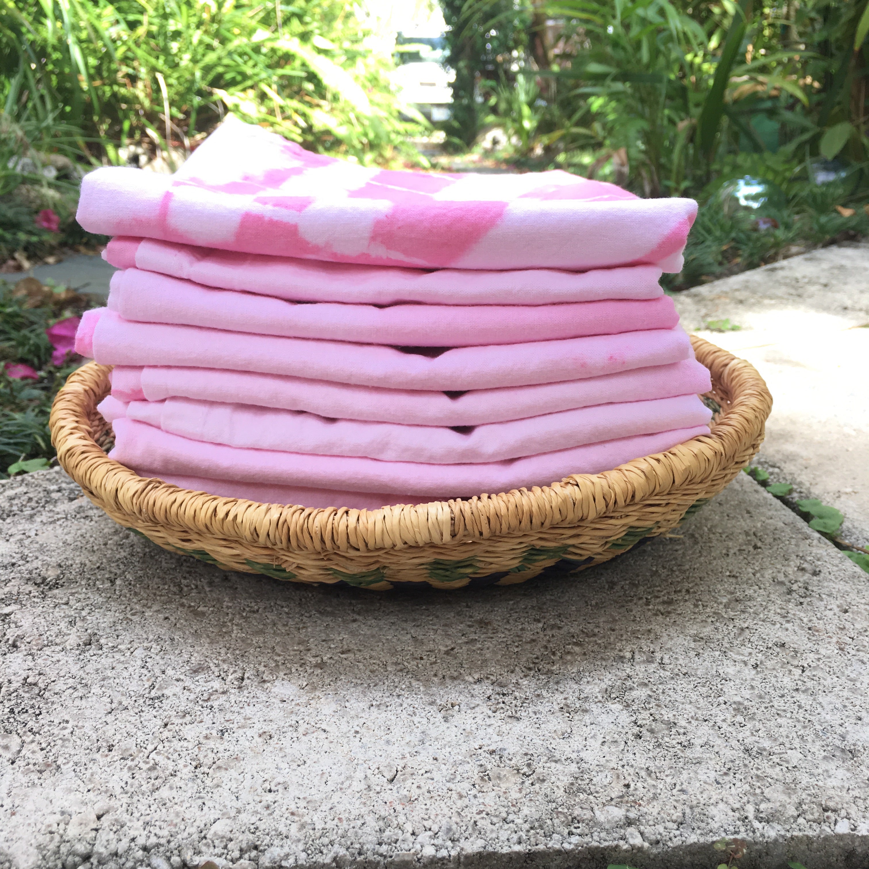 Pink Shibori Tea Towel - No. 15