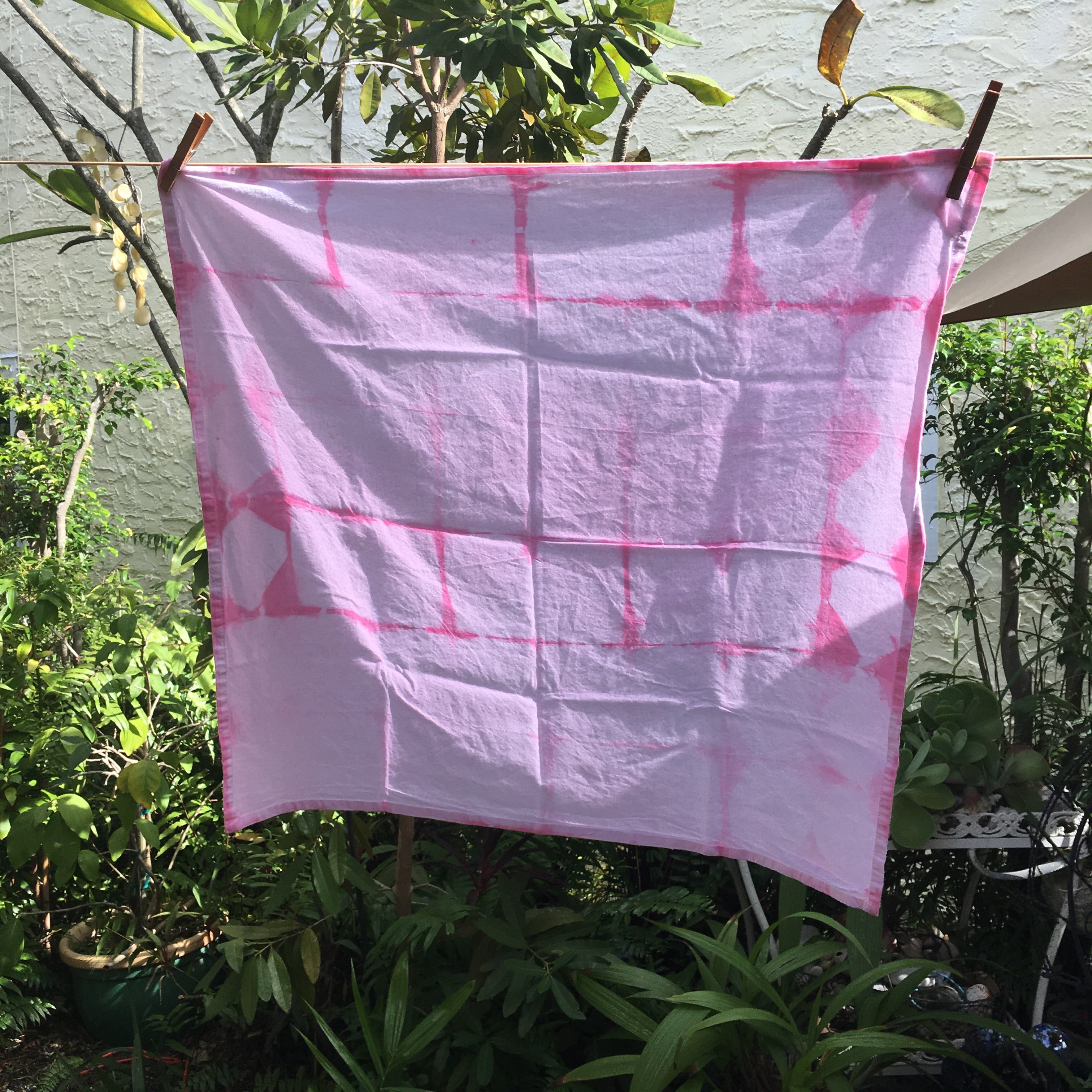 Pink Shibori Tea Towel - No. 14