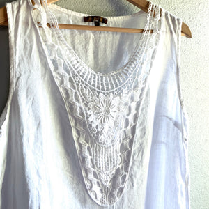 Linen Embroidered Tank Top