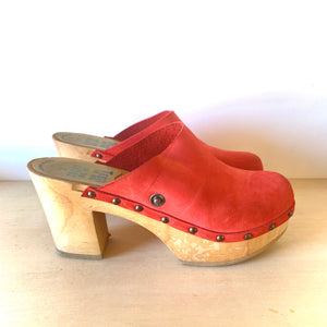 Red Leather Clog