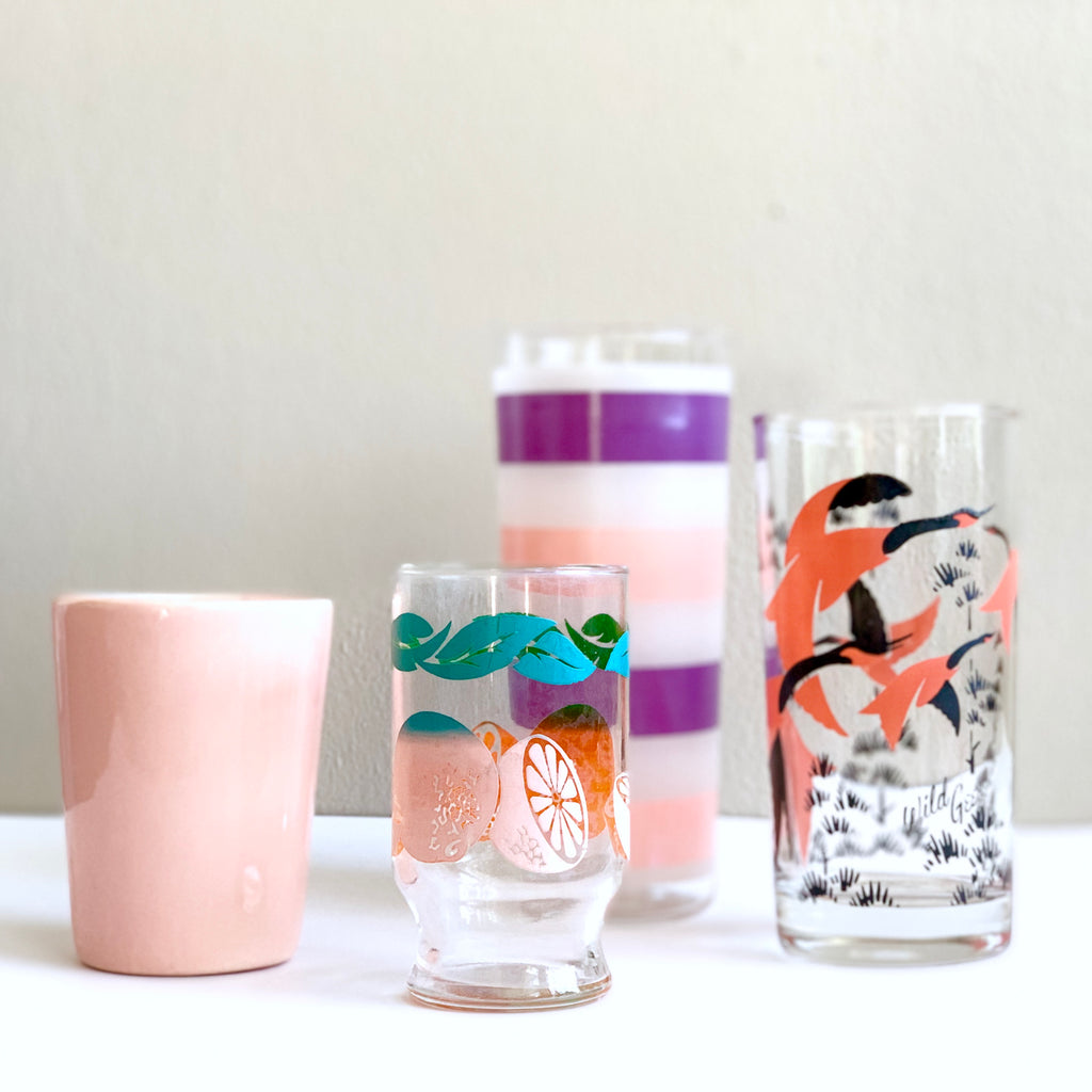 Set of Four Pink Glasses
