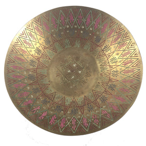 Brass Bowl with Colored Engraving