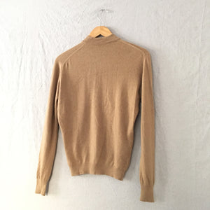 Camel Cashmere Mockneck Sweater