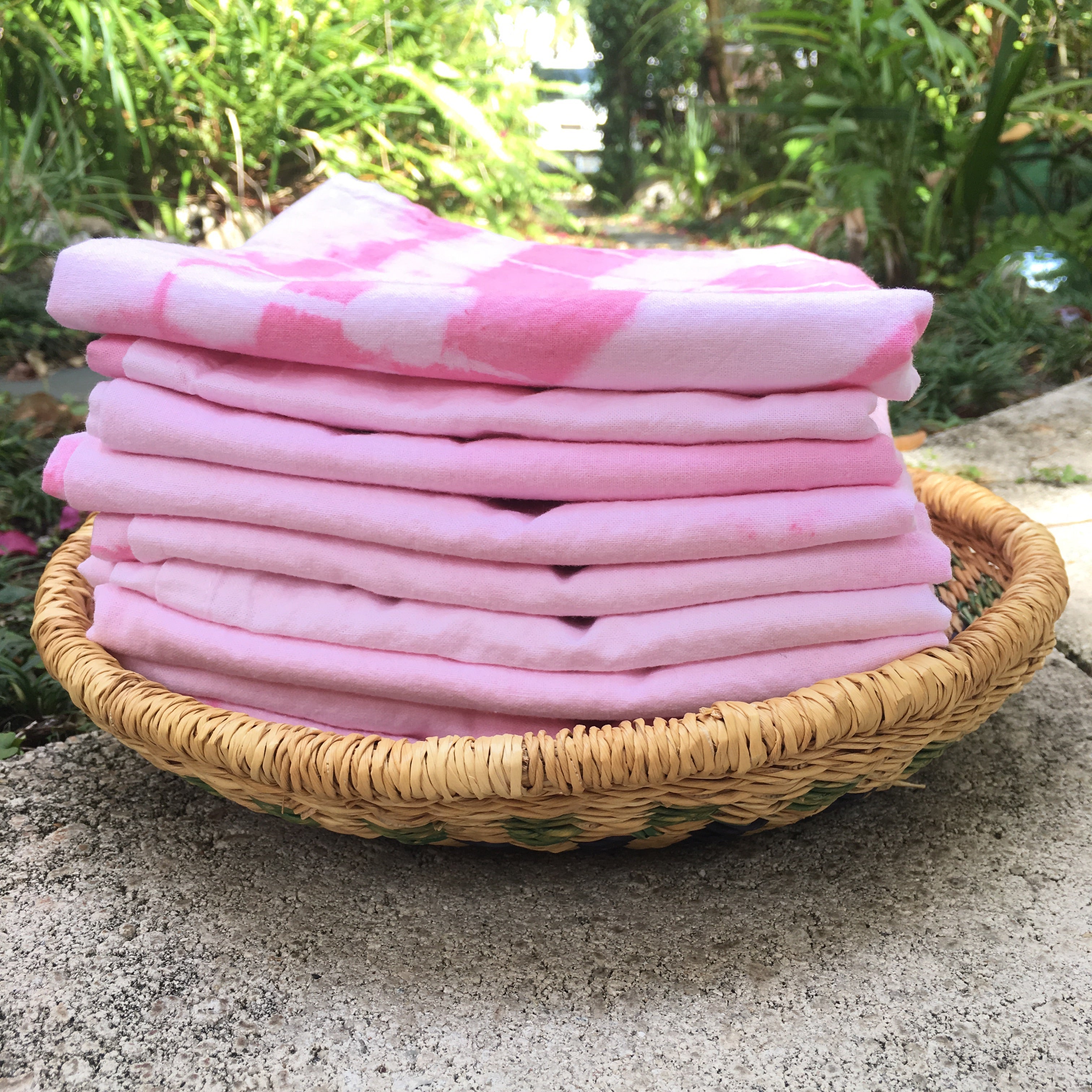 Pink Shibori Tea Towel - No. 17