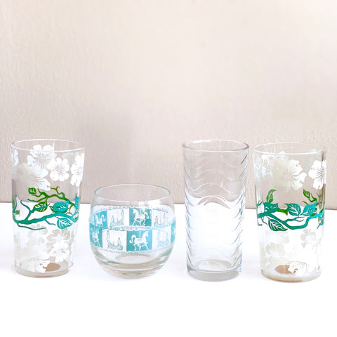 Set of Four Blue Glasses
