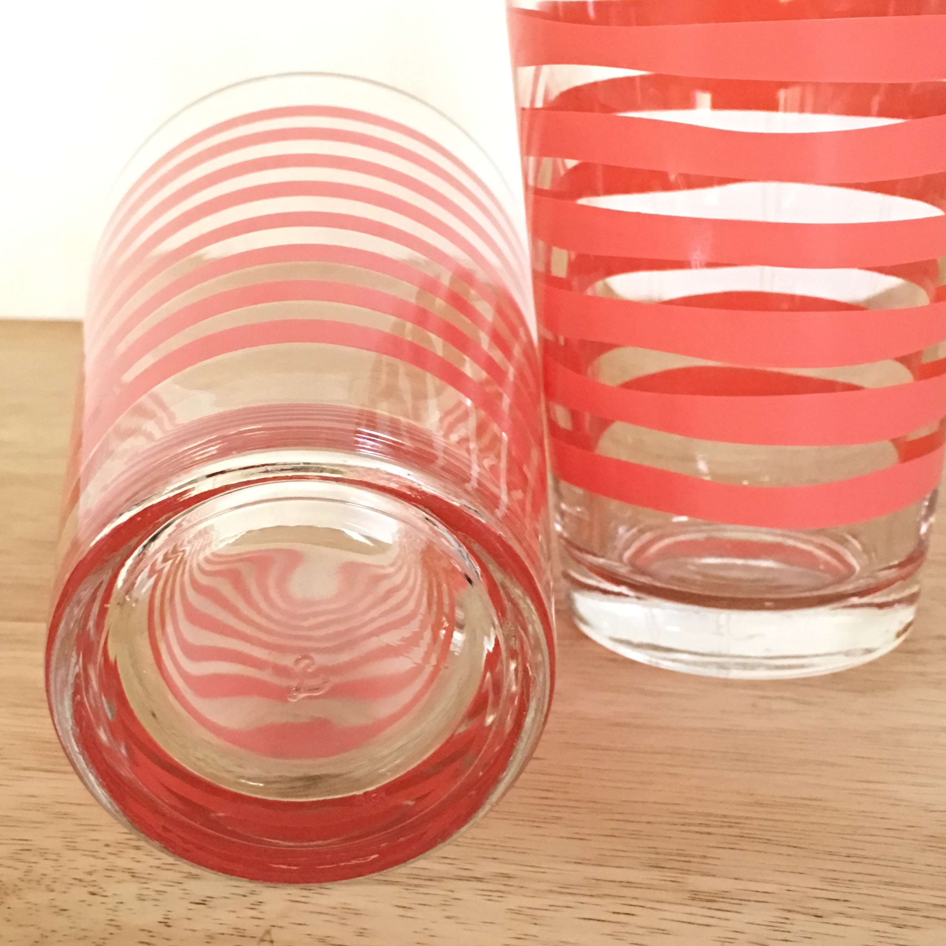 4 Striped Cocktail Tumblers